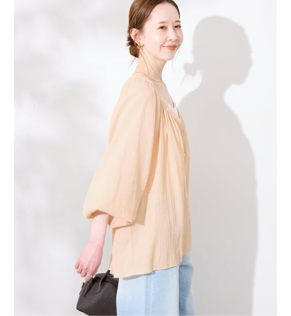 SLOBE IENA「《シリーズあり/予約》コットン楊柳 ボリュームブラウス」|シャツ・ブラウス|