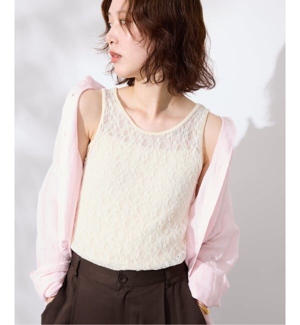 SLOBE IENA「《シリーズあり/予約》カットレースタンク」|Tシャツ・カットソー|