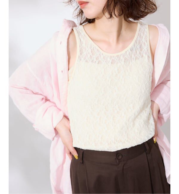 SLOBE IENA「《シリーズあり/予約》カットレースタンク」|Tシャツ・カットソー|