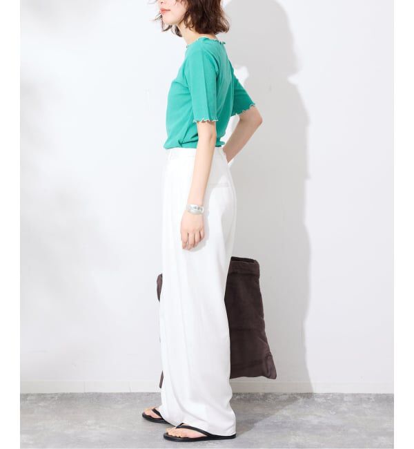 SLOBE IENA「《シリーズあり/予約》シアーリブメロートップス」|Tシャツ・カットソー|