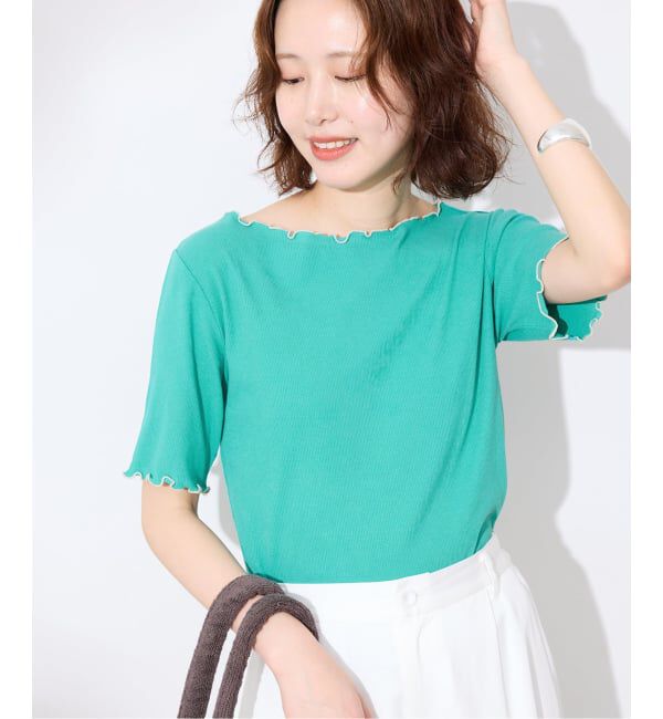 SLOBE IENA「《シリーズあり/予約》シアーリブメロートップス」|Tシャツ・カットソー|