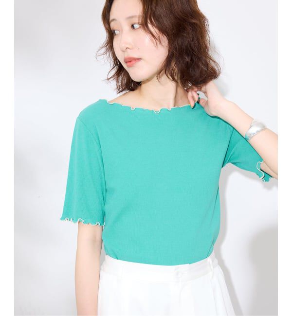 SLOBE IENA「《シリーズあり/予約》シアーリブメロートップス」|Tシャツ・カットソー|