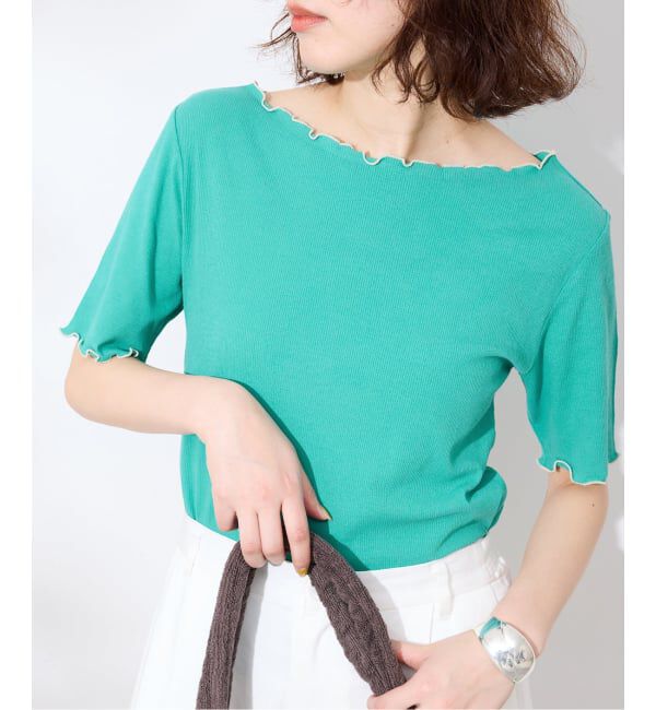 SLOBE IENA「《シリーズあり/予約》シアーリブメロートップス」|Tシャツ・カットソー|