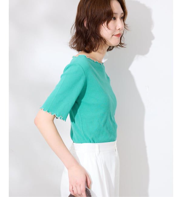 SLOBE IENA「《シリーズあり/予約》シアーリブメロートップス」|Tシャツ・カットソー|