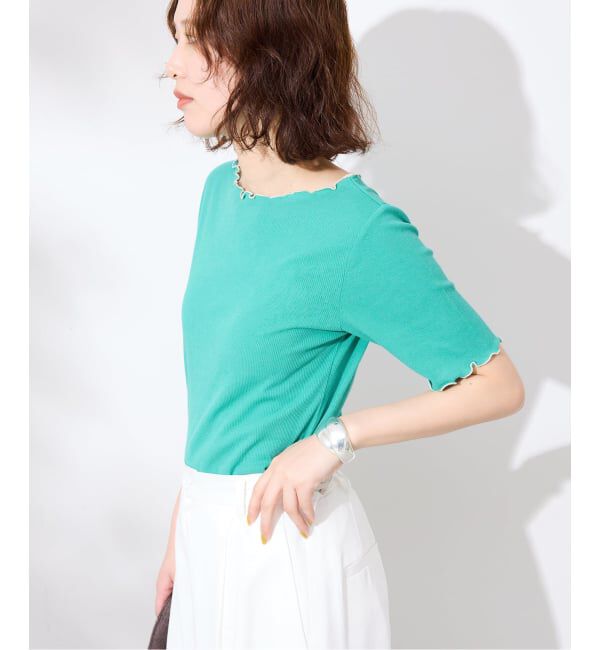 SLOBE IENA「《シリーズあり/予約》シアーリブメロートップス」|Tシャツ・カットソー|