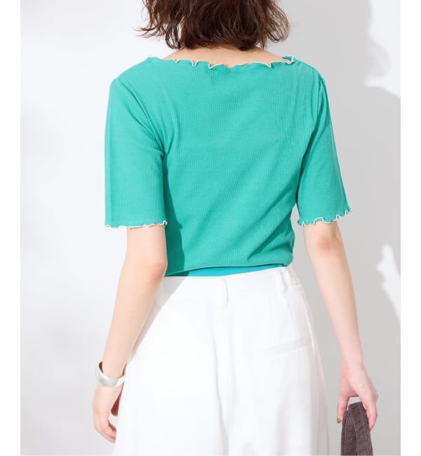 SLOBE IENA「《シリーズあり/予約》シアーリブメロートップス」|Tシャツ・カットソー|