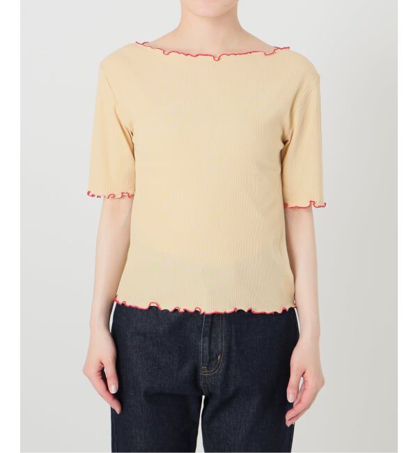 SLOBE IENA「《シリーズあり/予約》シアーリブメロートップス」|Tシャツ・カットソー|