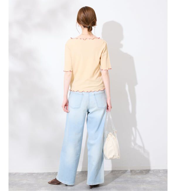 SLOBE IENA「《シリーズあり/予約》シアーリブメロートップス」|Tシャツ・カットソー|