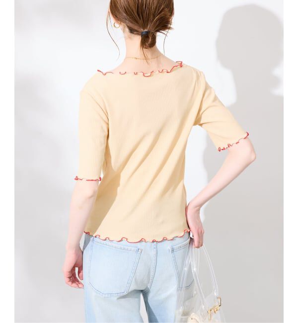 SLOBE IENA「《シリーズあり/予約》シアーリブメロートップス」|Tシャツ・カットソー|