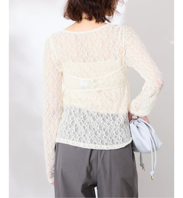 SLOBE IENA「《シリーズあり/予約》カットレースカーディガン」|カーディガン|