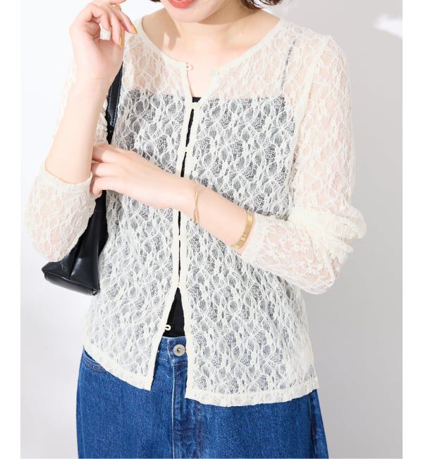 SLOBE IENA「《シリーズあり/予約》カットレースカーディガン」|カーディガン|