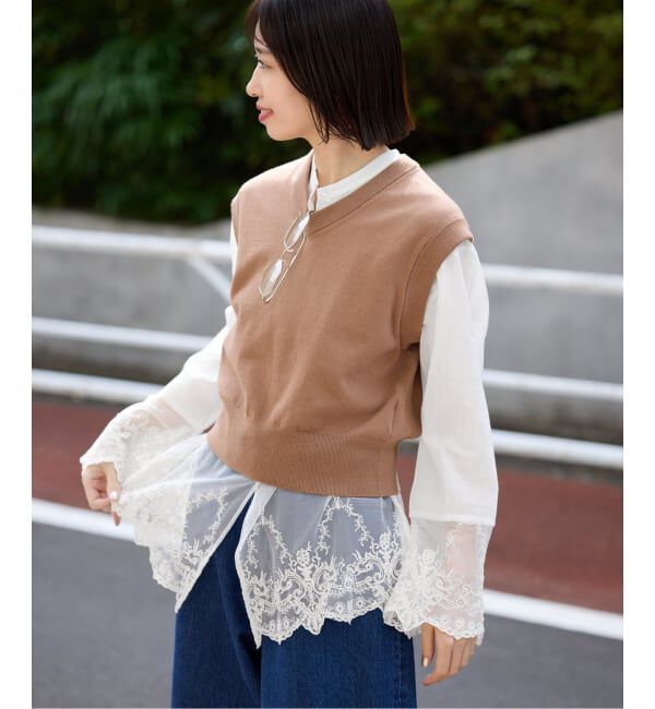 SLOBE IENA「《追加2予約》チュールレースブラウス」|シャツ・ブラウス|