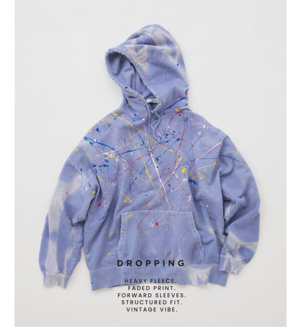 JOURNAL STANDARD「ドロッピング ペイント プルオーバー パーカー」|パーカー|ブルー B