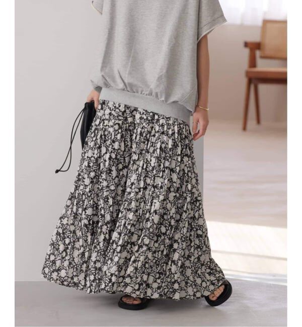 JOURNAL STANDARD relume「《WEB限定追加予約2》コットンボイルクリンクルティアードスカート（柄）」|スカート|