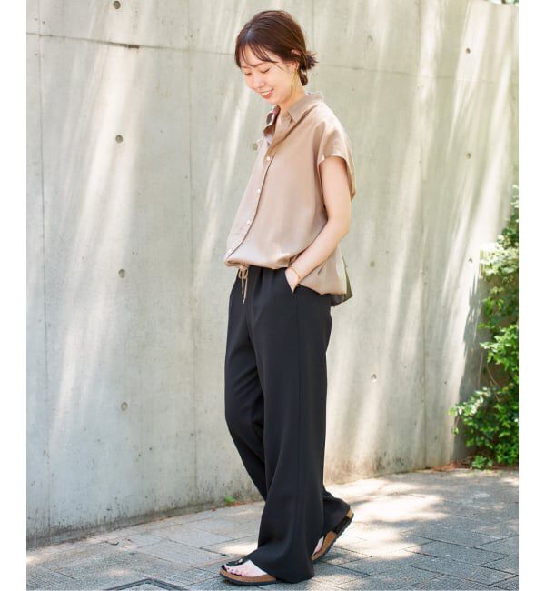 Spick and Span「《追加》ダブルクロスツータックパンツ」|スラックス|