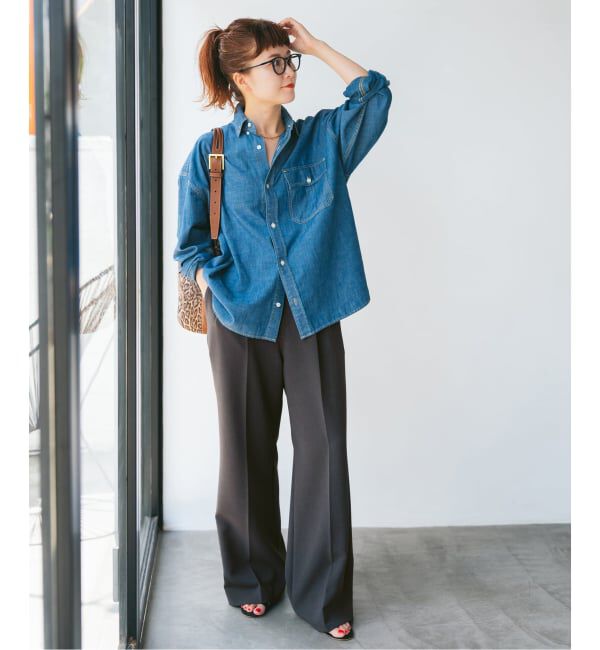 Spick and Span「《追加》ダブルクロスツータックパンツ」|スラックス|