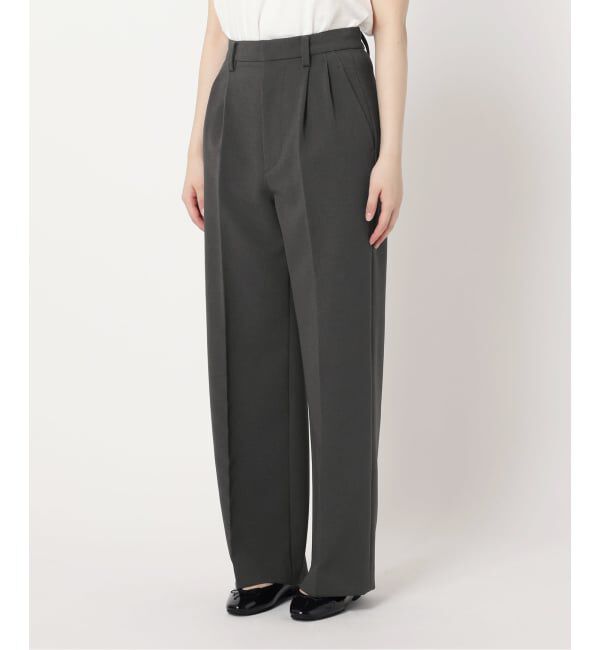 Spick and Span「《追加》ダブルクロスツータックパンツ」|スラックス|