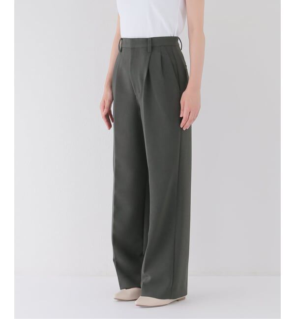 Spick and Span「《追加》ダブルクロスツータックパンツ」|スラックス|