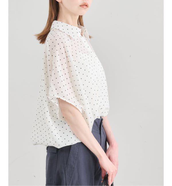 U by SPICK&SPAN「《予約》衿つきドットブラウス」|シャツ・ブラウス|