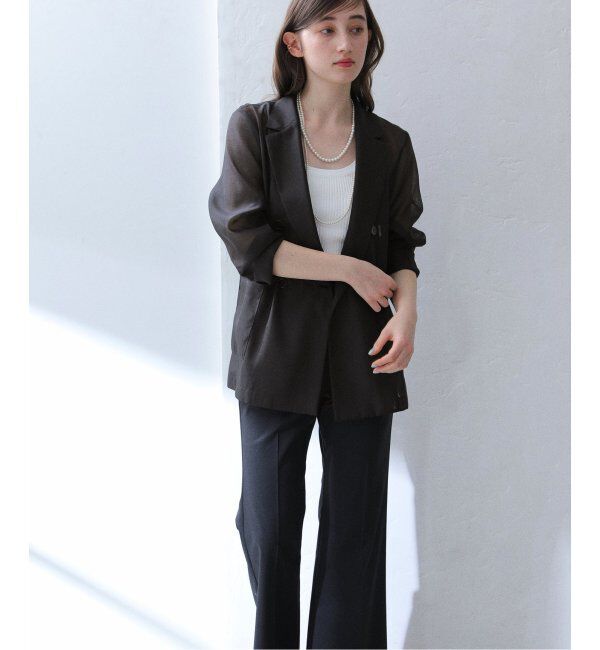  「【洗える】ウォッシャブルシアージャケット」|テーラードジャケット|
