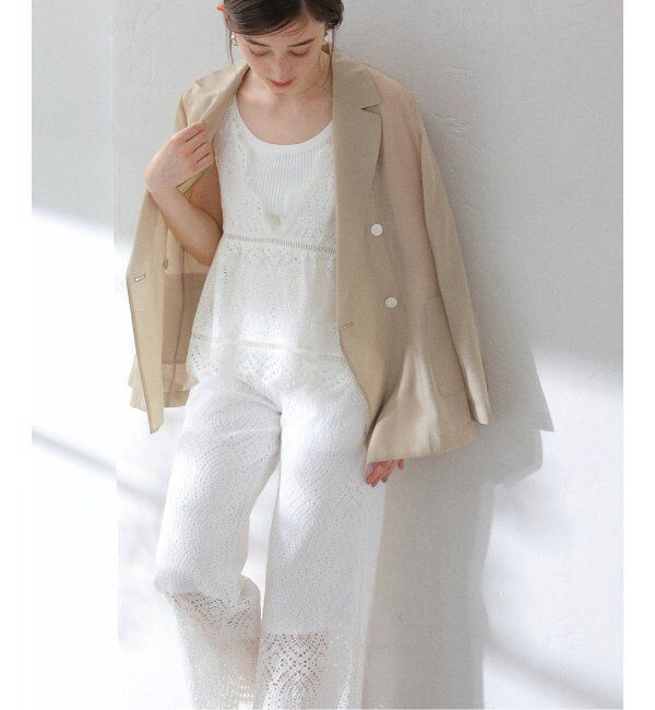  「【洗える】ウォッシャブルシアージャケット」|テーラードジャケット|ベージュ