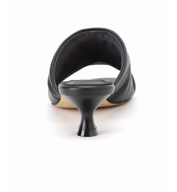  「4cmオブリークギャザーミュールサンダル」|サンダル|