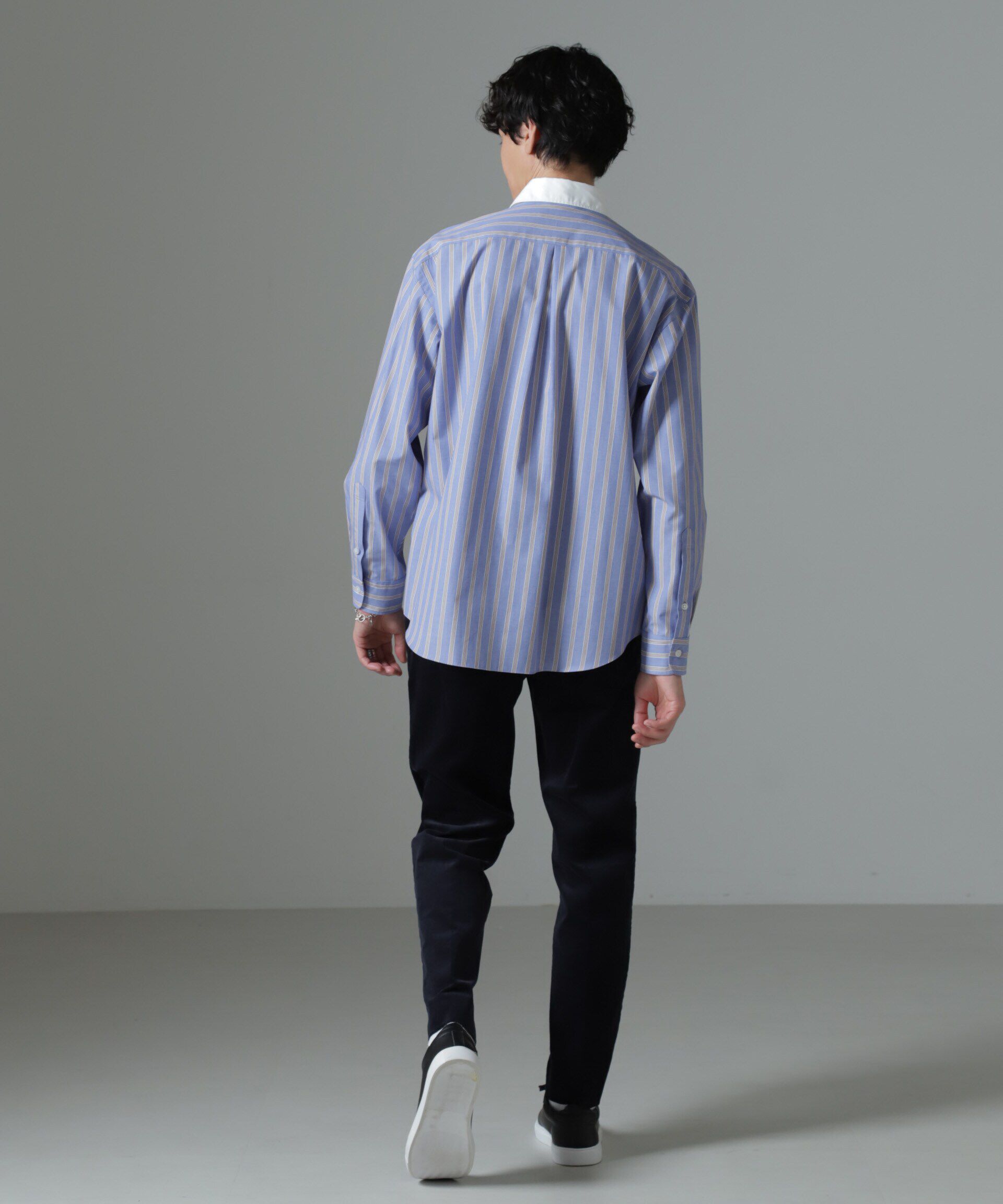 nano･universe「セミワイドストライプクレリックシャツ」|シャツ・ブラウス|