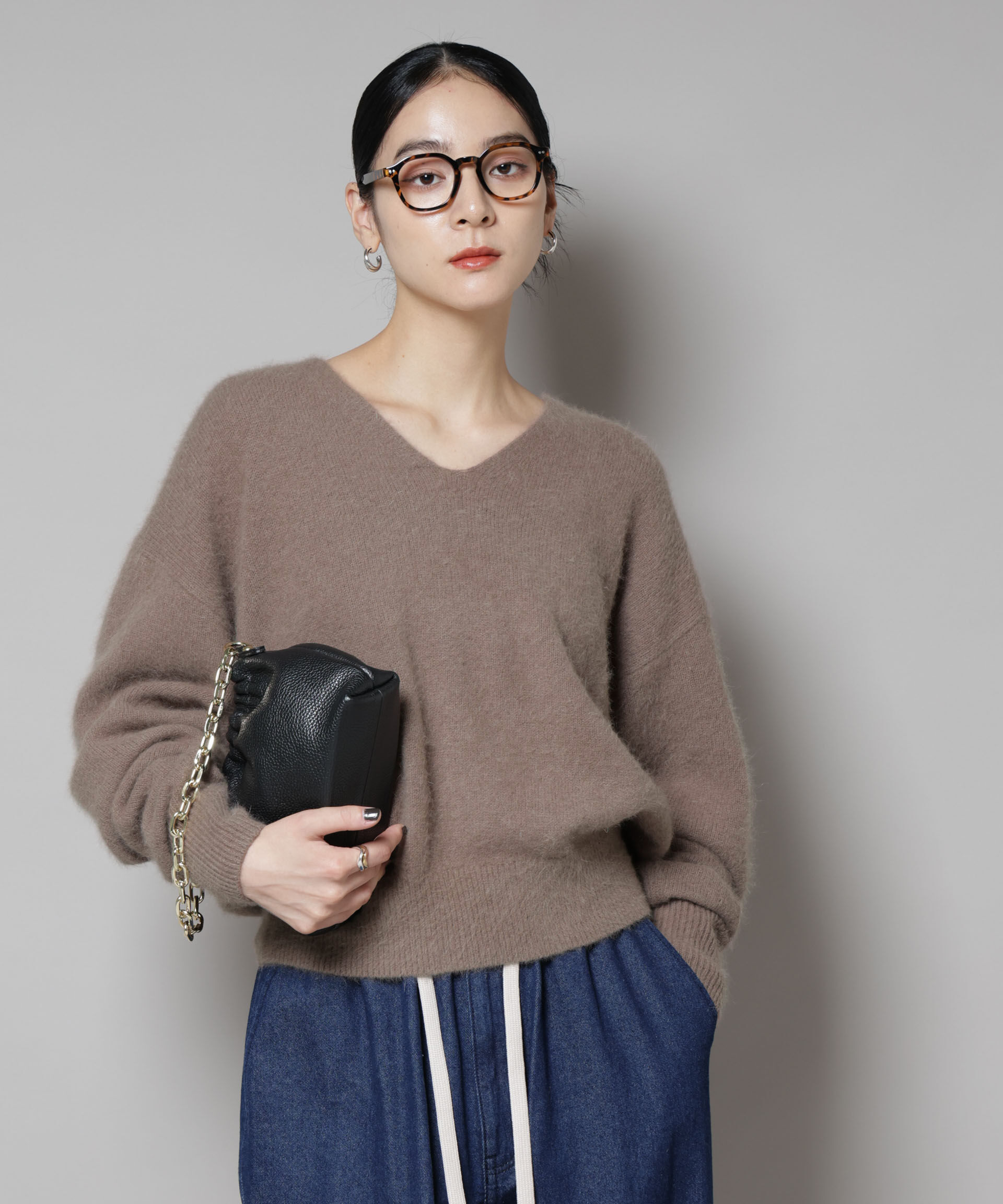 nano･universe「ウォッシャブルフォックスVネックニットプルオーバー」|ニット・セーター|