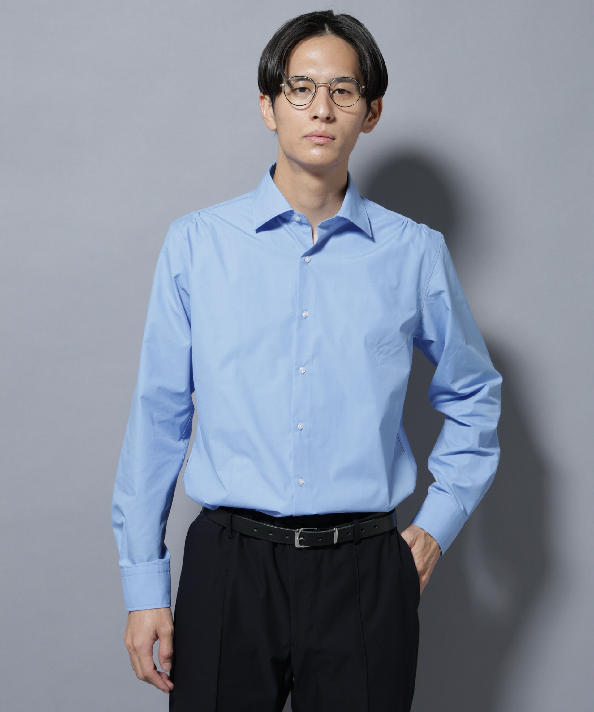 nano･universe「「N shirt」Anti Soaked(R)汗染み防止セミワイドカラーシャツ長袖」|シャツ・ブラウス|