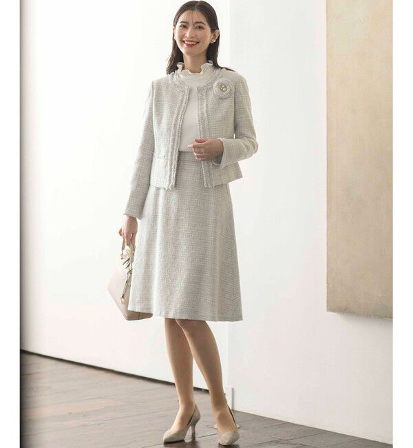 組曲「【KUMIKYOKU NAVY】ラメループモールツイード ジャケット」|ノーカラージャケット|