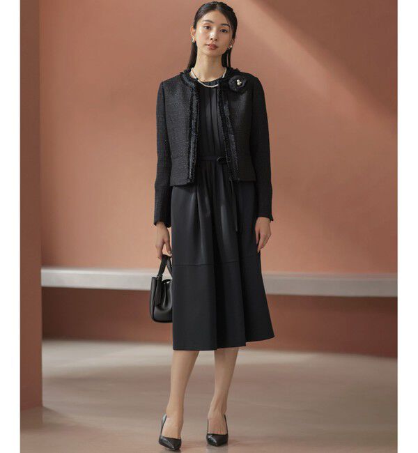 組曲「【KUMIKYOKU NAVY】ラメループモールツイード ジャケット」|ノーカラージャケット|