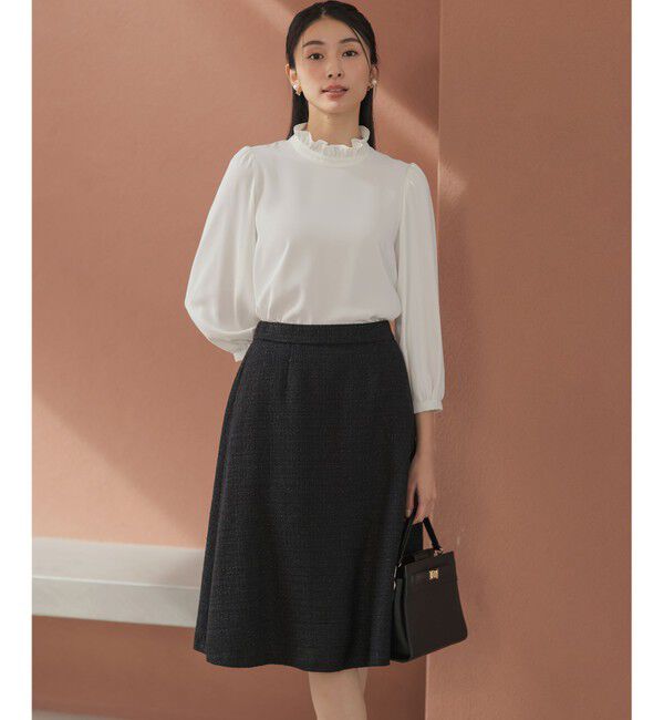 組曲「【KUMIKYOKU NAVY】ラメループモールツイード フレアスカート」|スカート|