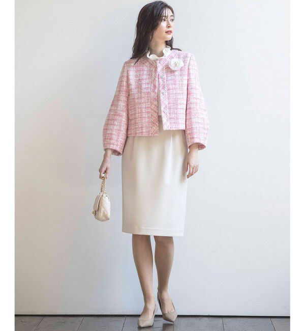 組曲「【KUMIKYOKU NAVY】マカロンツイード ジャケット」|ノーカラージャケット|