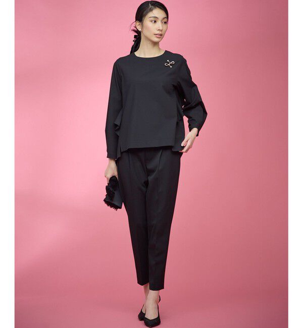 組曲「【KUMIKYOKU NAVY】ウーステッドライククロス フリルブラウス」|シャツ・ブラウス|