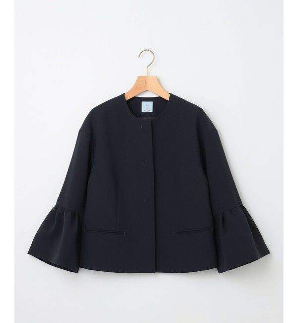 組曲「【KUMIKYOKU NAVY】コンフォータブルドレープ フレアスリーブジャケット」|ノーカラージャケット|