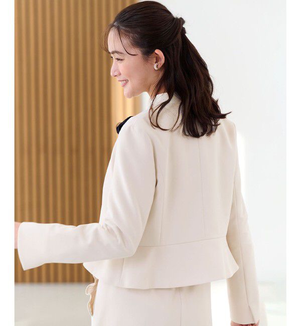 組曲「【WEB限定・KUMIKYOKU NAVY】コンフォータブルドレープ ノーカラージャケット」|ノーカラージャケット|