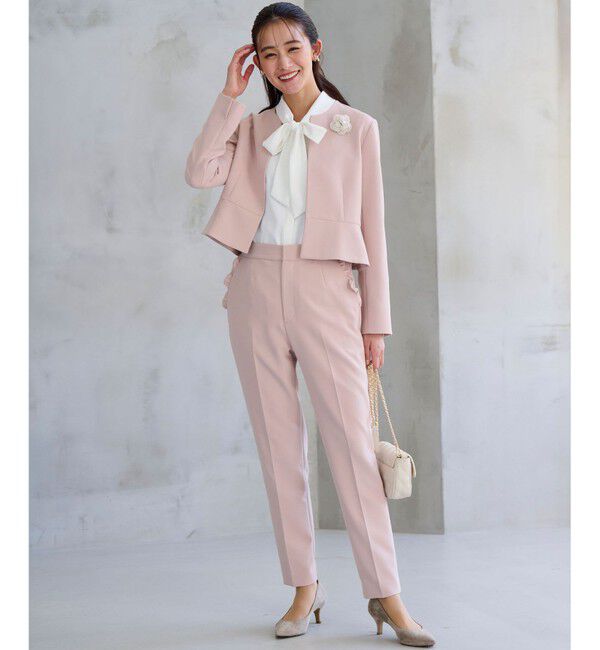 組曲「【WEB限定・KUMIKYOKU NAVY】コンフォータブルドレープ ノーカラージャケット」|ノーカラージャケット|