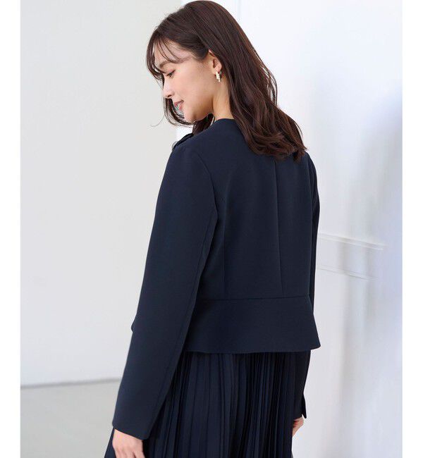 組曲「【WEB限定・KUMIKYOKU NAVY】コンフォータブルドレープ ノーカラージャケット」|ノーカラージャケット|