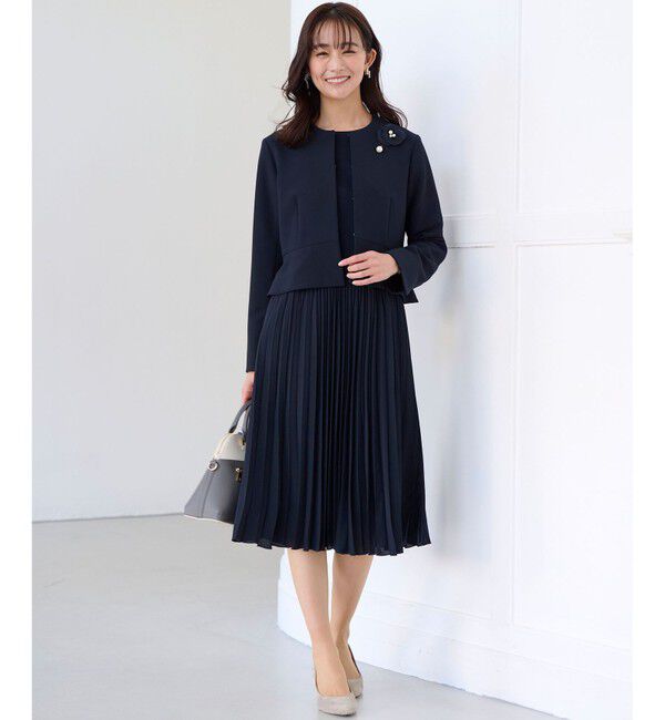 組曲「【WEB限定・KUMIKYOKU NAVY】コンフォータブルドレープ ノーカラージャケット」|ノーカラージャケット|