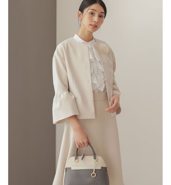 組曲「【KUMIKYOKU NAVY】コットンタッチシャーティングラッフルフレア ブラウス」|シャツ・ブラウス|