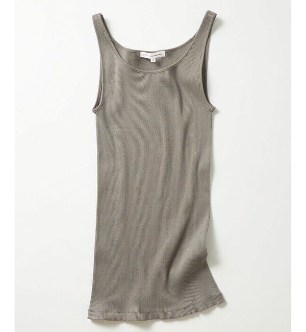 23区「【新色追加/見上愛さん着用】オーガニック コットンリブ タンクトップ」|タンクトップ|カーキ系
