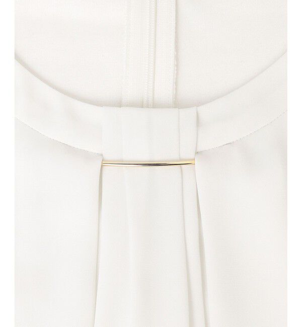 23区「【洗える】シルキーデシン バーアクセント ブラウス」|Tシャツ・カットソー|