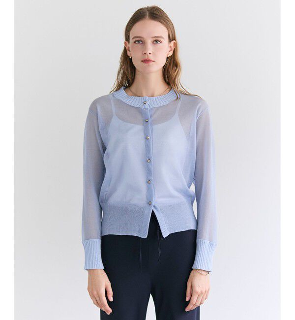 BEIGE,「PYRRHOT / シアーコンビ リブカーディガン」|ニット・セーター|Sax