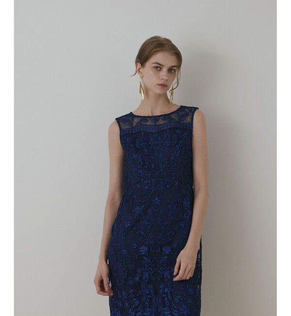 GRACE CONTINENTAL「コ－ド刺繍タイトドレス」|ドレス|