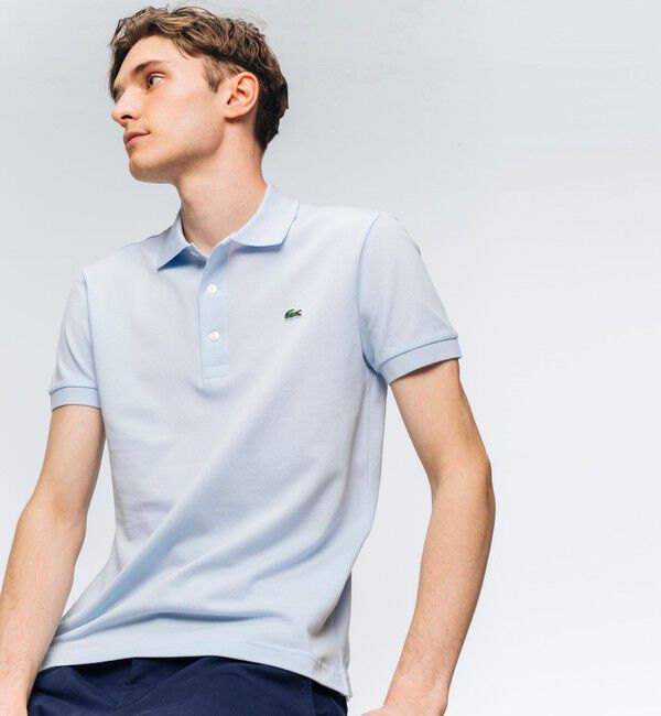 LACOSTE「スリムフィットソリッドポロシャツ（半袖）」|ポロシャツ|クリアブルー
