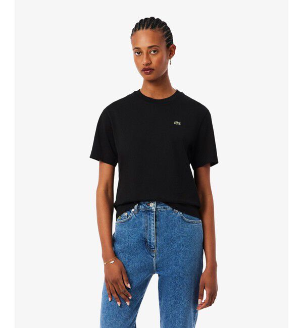 LACOSTE「ハイクオリティ ピマコットン仕立て ワンポイントソフトタッチ半袖Tシャツ」|Tシャツ・カットソー|ブラック