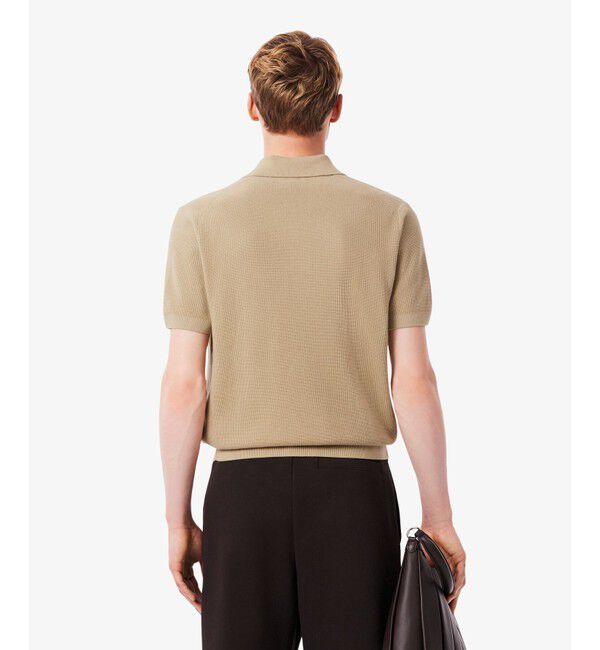 LACOSTE「オープンカラーワッフルニット」|ニット・セーター|