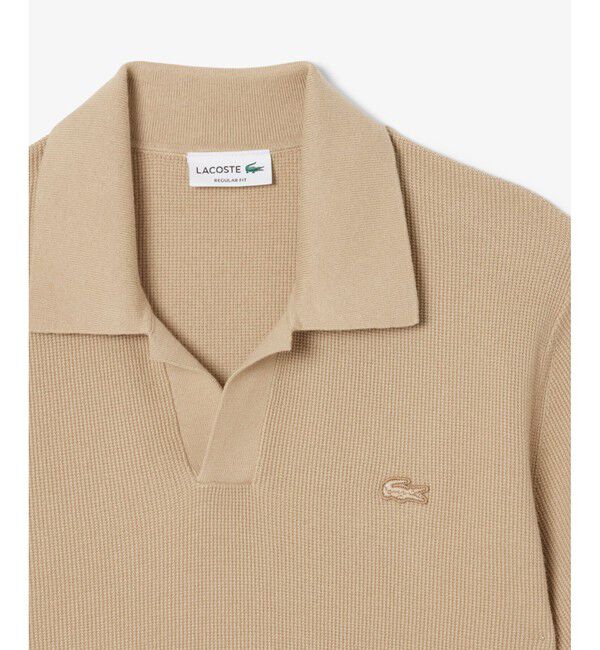 LACOSTE「オープンカラーワッフルニット」|ニット・セーター|