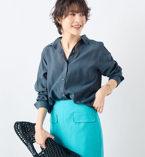 NOLLEY'S sophi「《セットアップ対応》シアーローン２WAYシャツ」|シャツ・ブラウス|