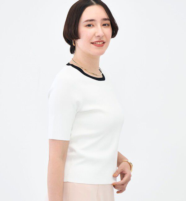 NOLLEY'S sophi「《アンサンブル対応》《手洗い可能》マルチファンクション5分袖プルオーバー」|ニット・セーター|